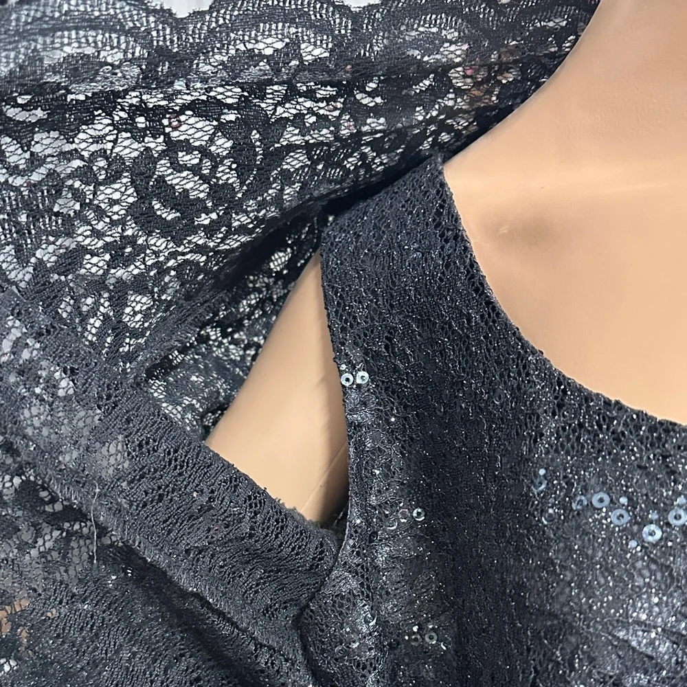 R&M Richards Gray Lace and Sequin 3 piece Pantsuit size 18